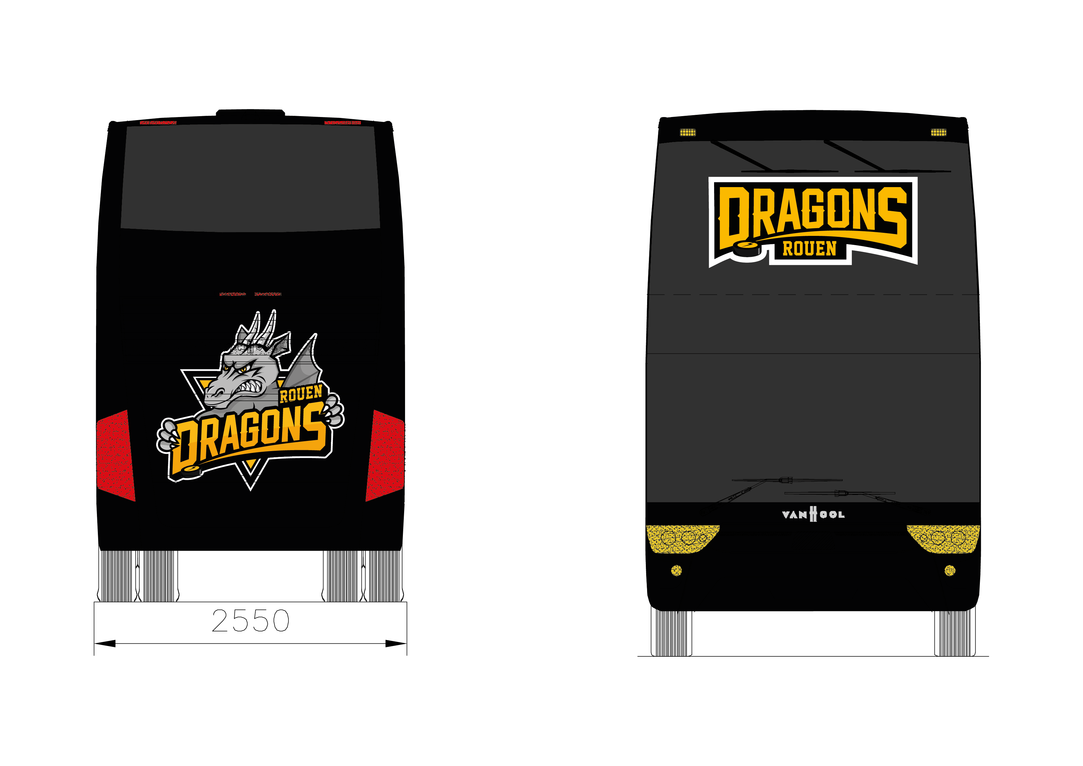 Plan Illustrator du bus des Dragons de Rouen 3